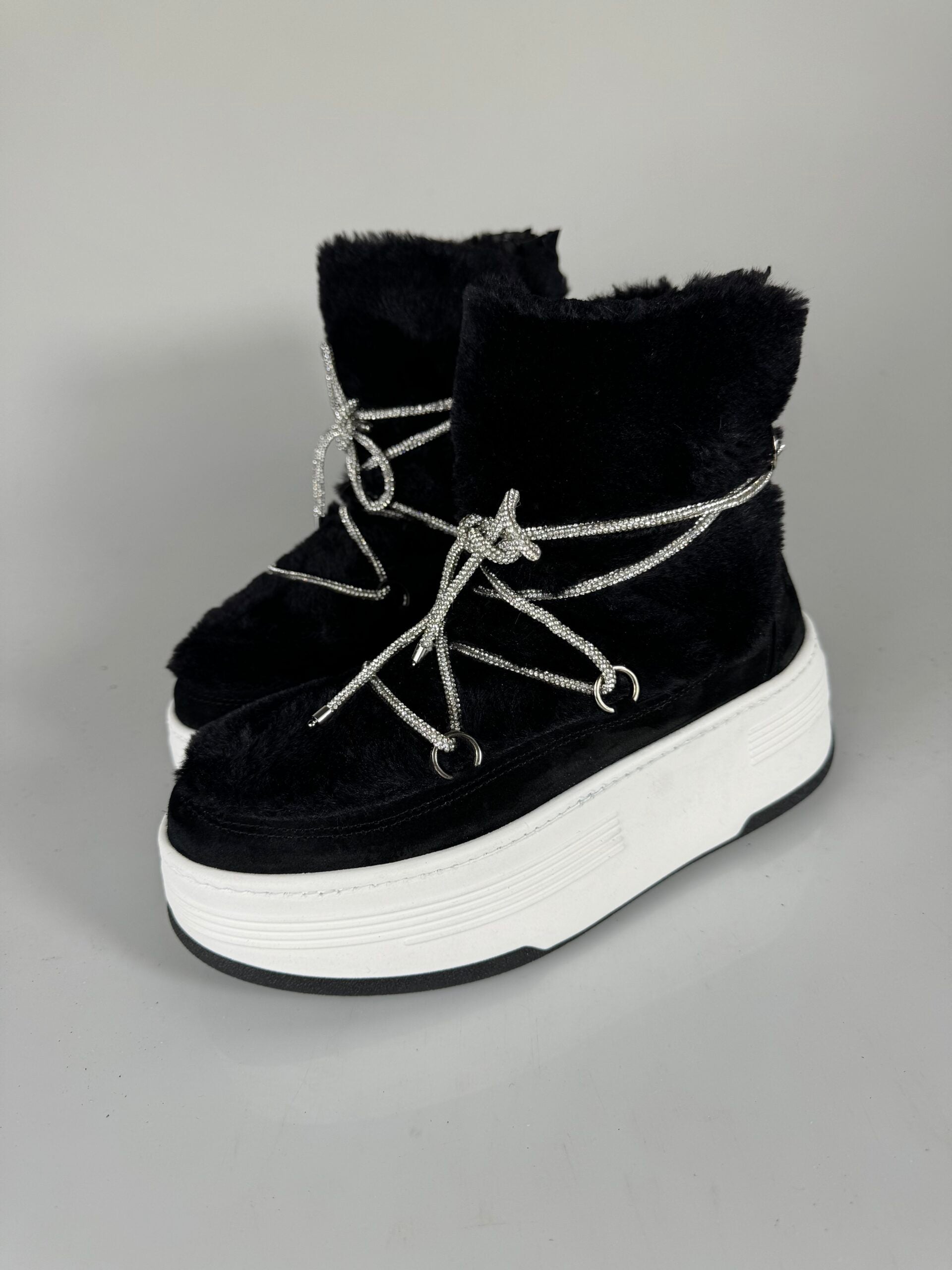 Wolf7 cam black fur black rhinestone