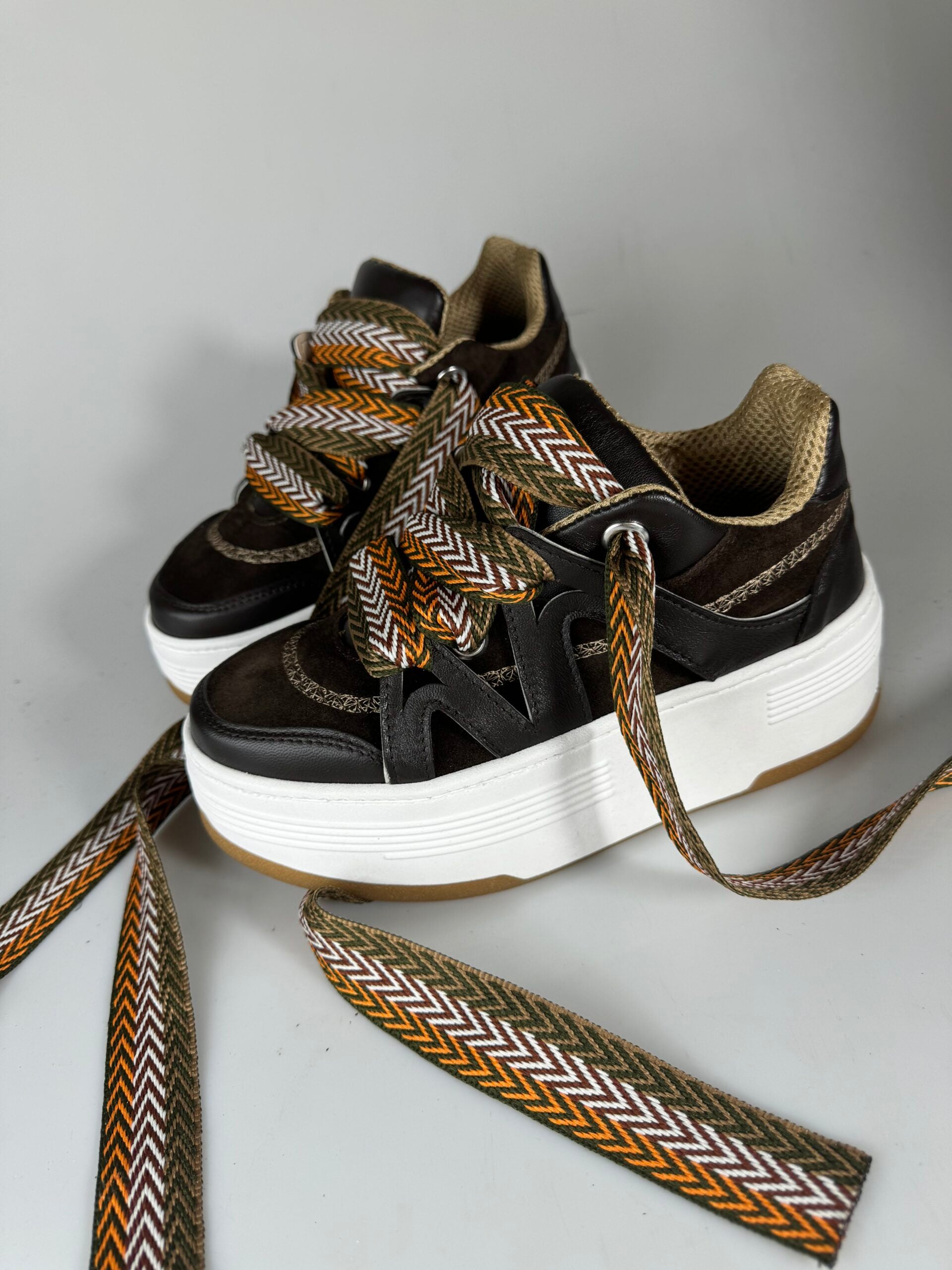 Wolf5 leather/cam chocolate lace orange/green