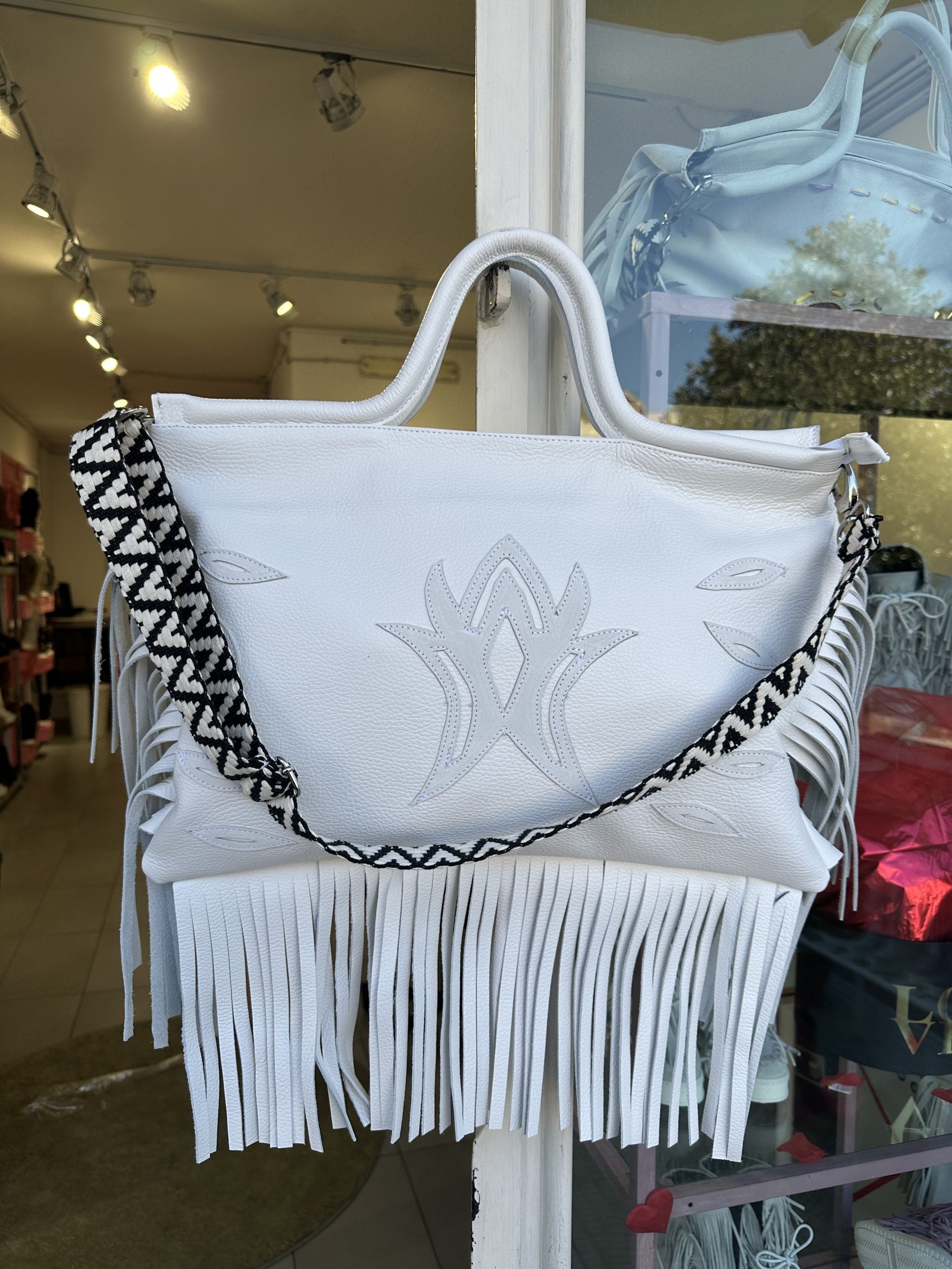 Jumbo Santhoo bag  pelle bianco