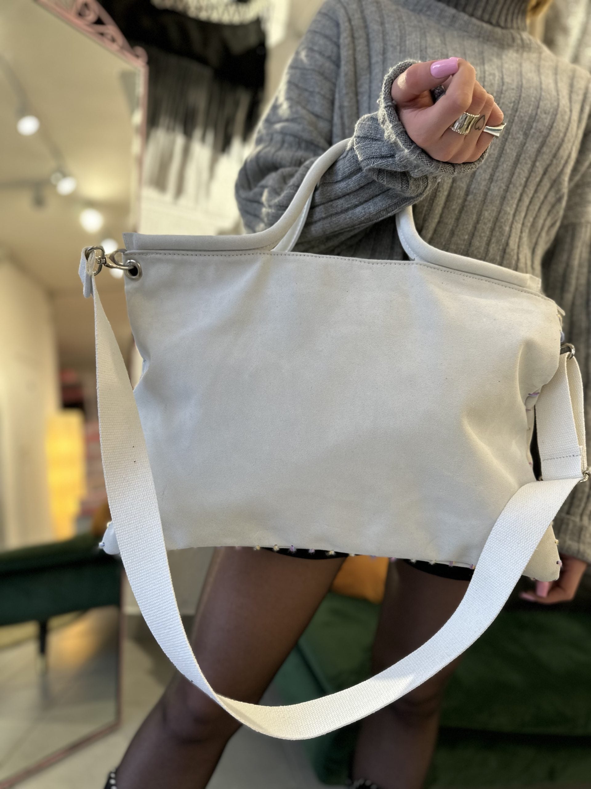Jumbo bag camoscio ghiaccio no f.