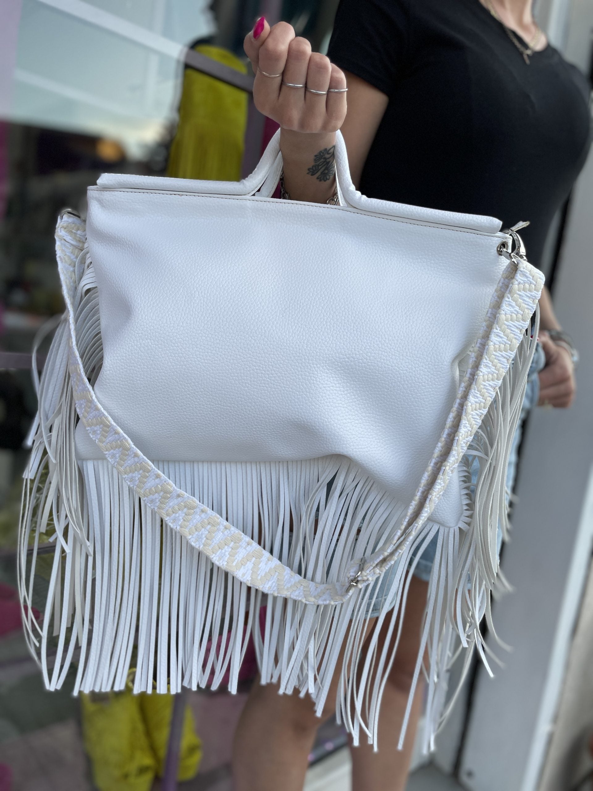Jumbo bag pelle bianco