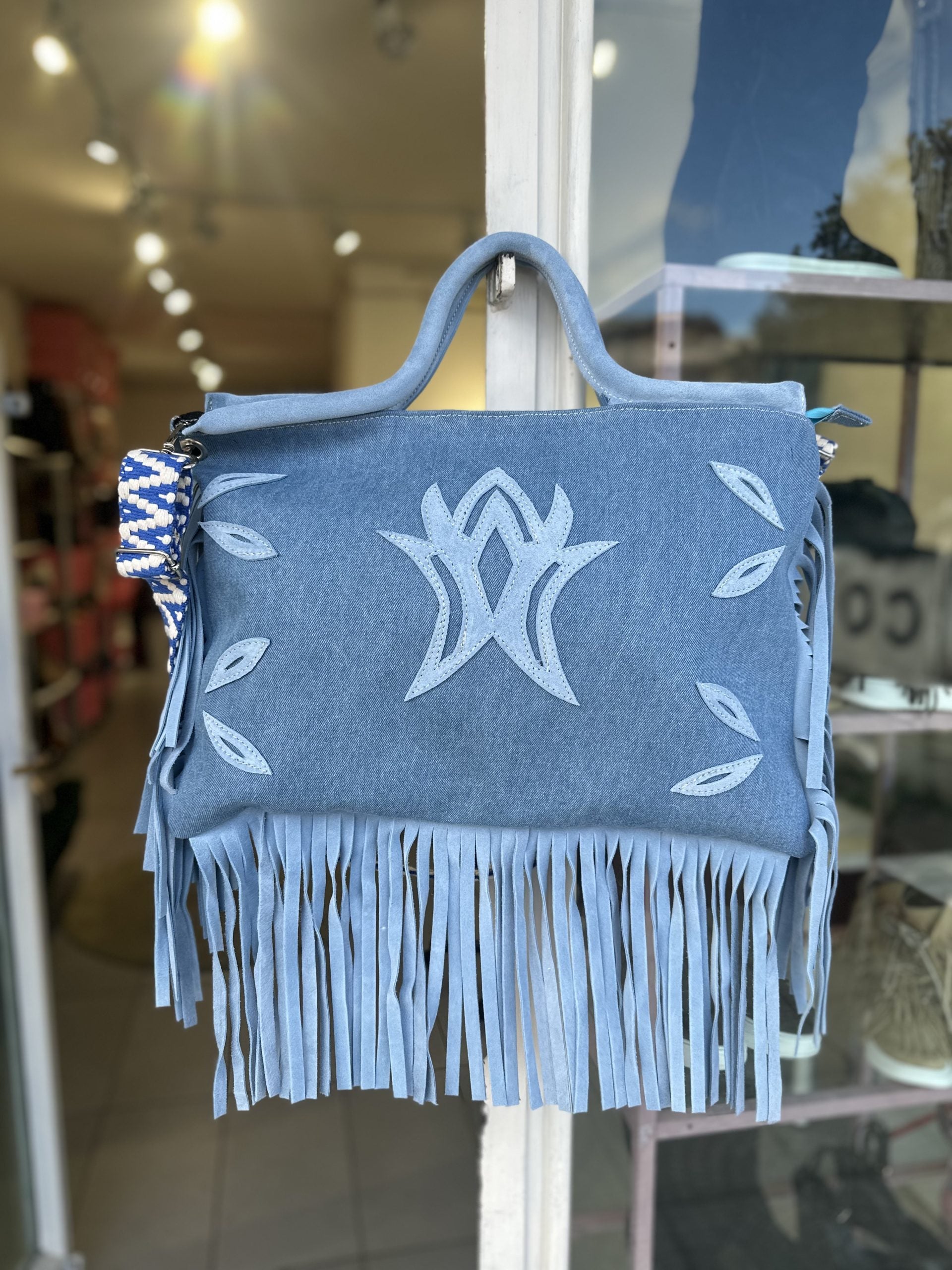 Jumbo Santhoo bag jeans rip  turchese