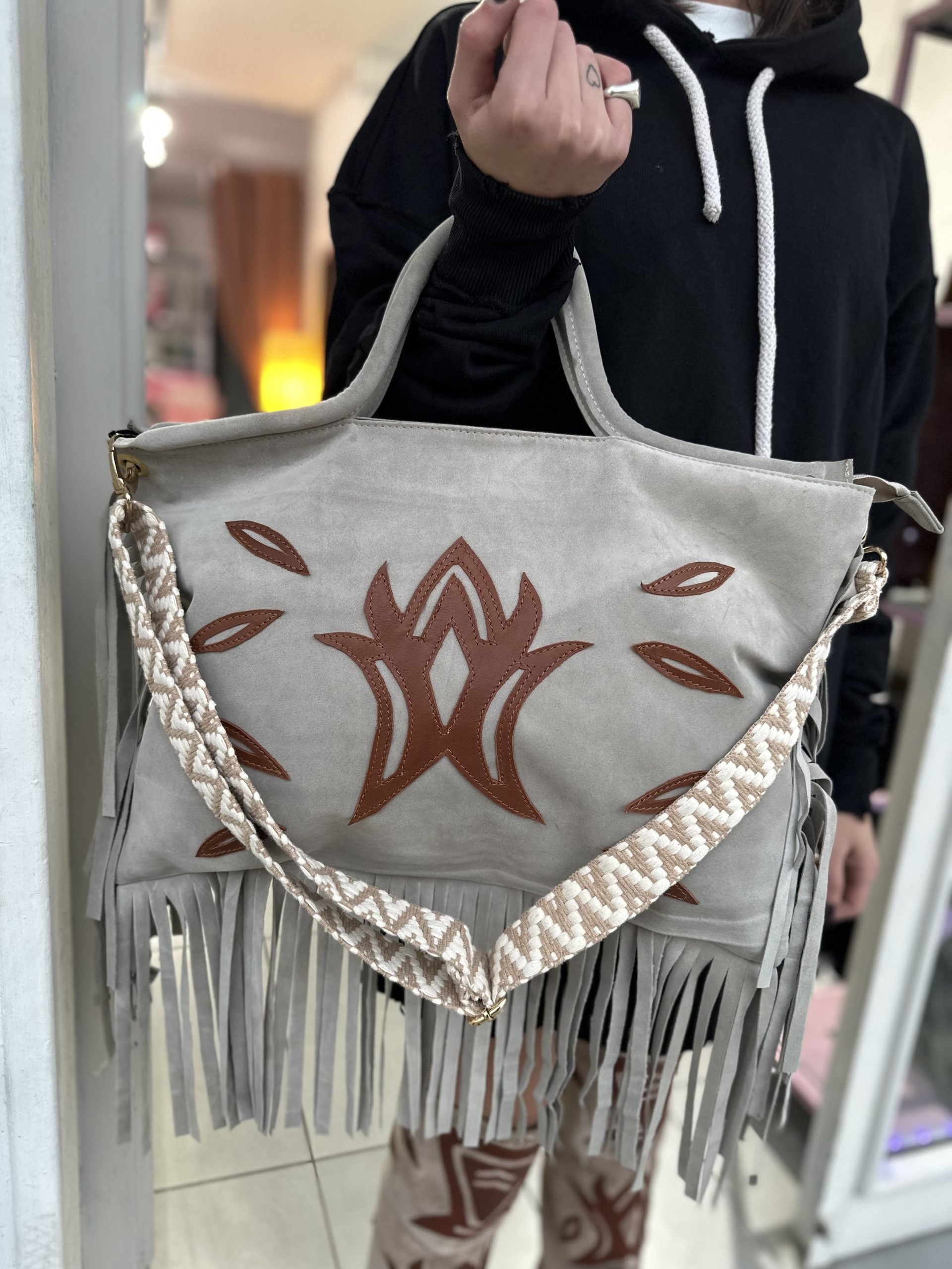 Jumbo Santhoo bag camoscio beige