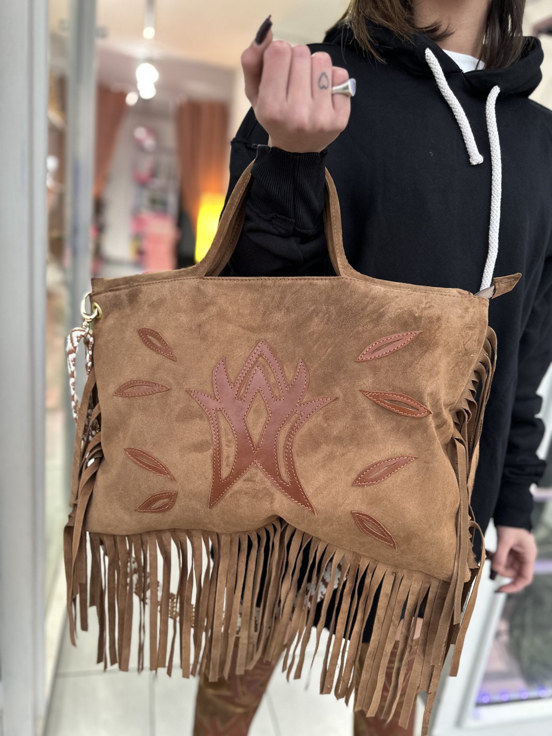 Jumbo Santhoo bag camoscio cuoio