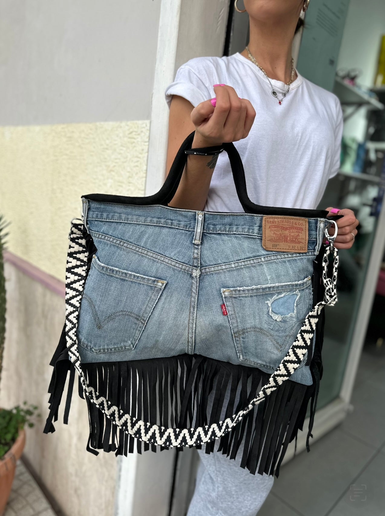 Jumbo jeans bag nero