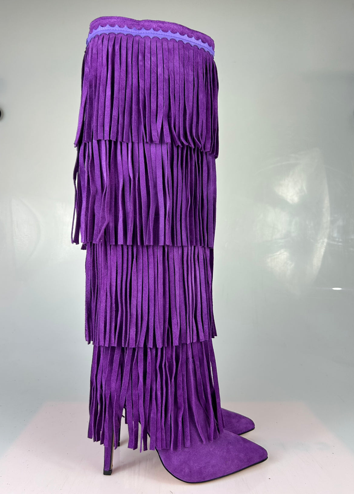 Purple suede