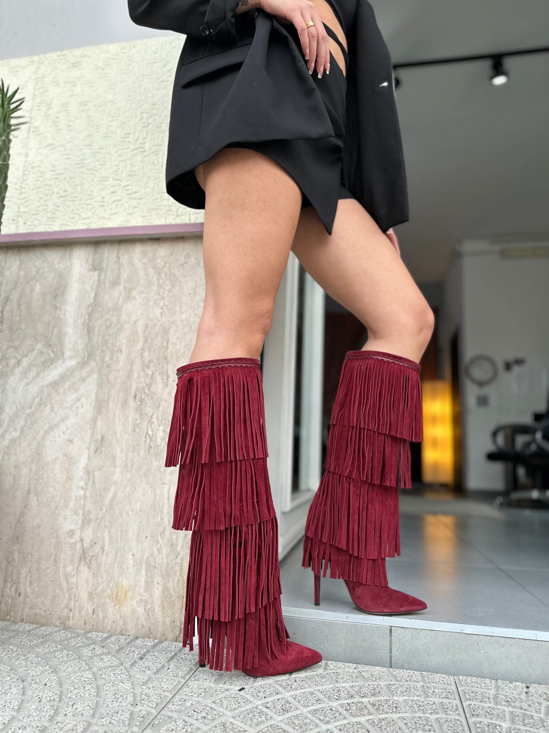Purple suede wine