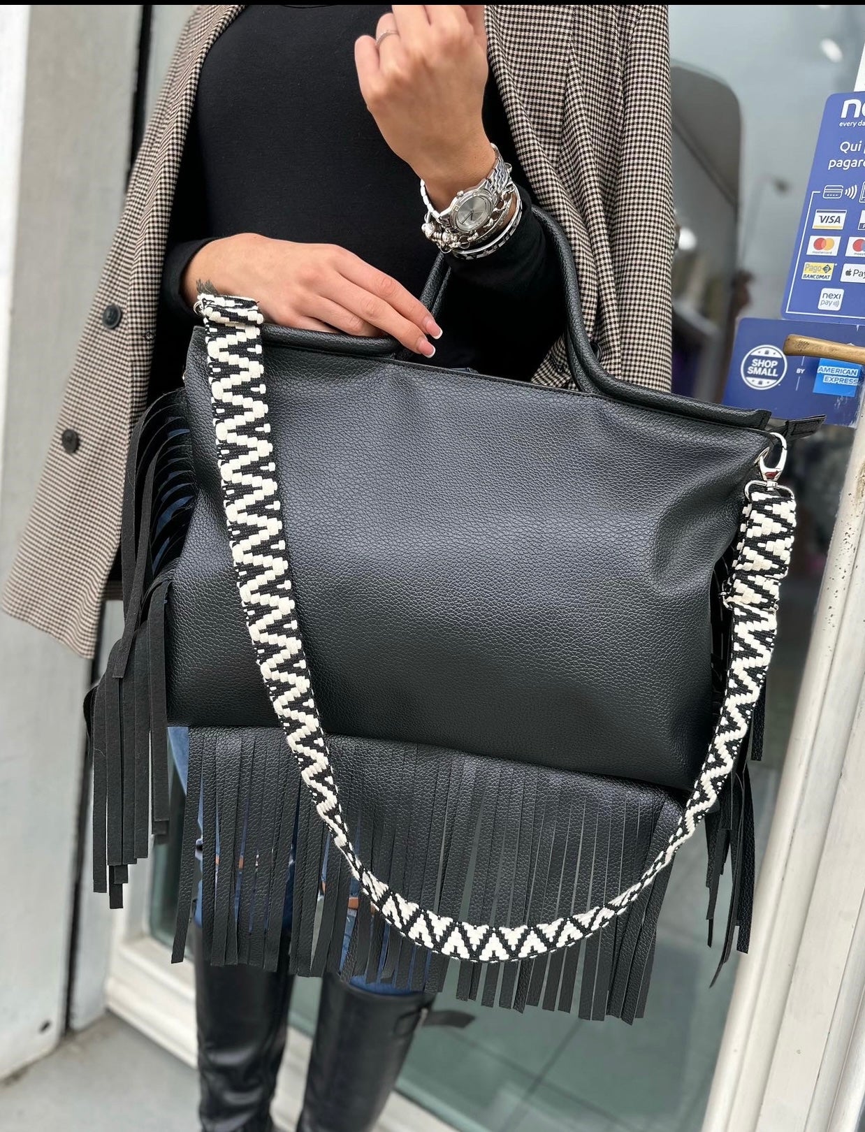Jumbo bag pelle nero
