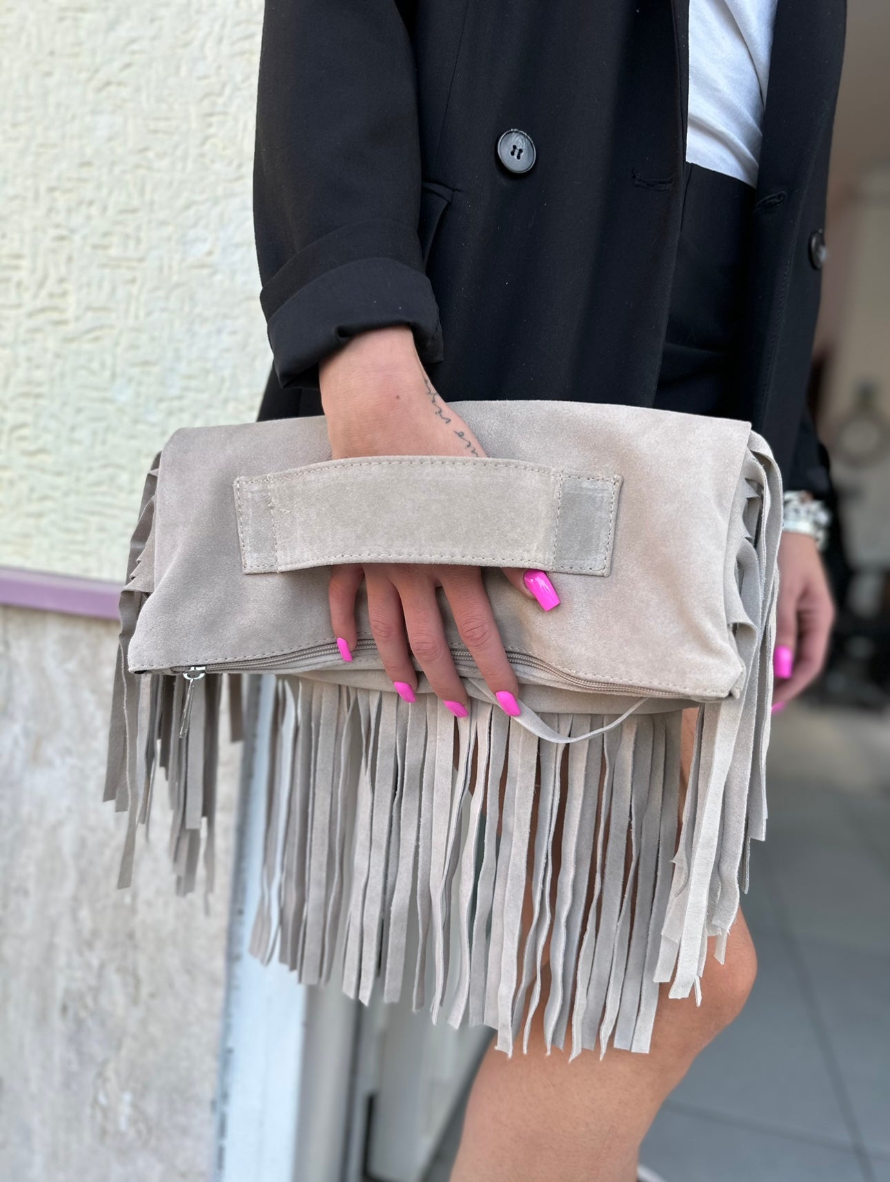 Miami bag camoscio beige
