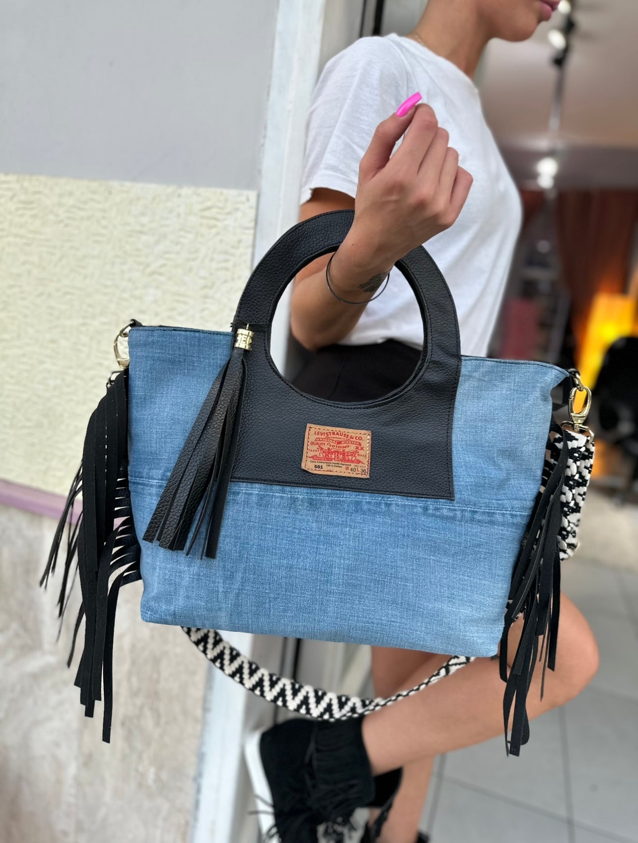 Orchidea bag jeans/ nero