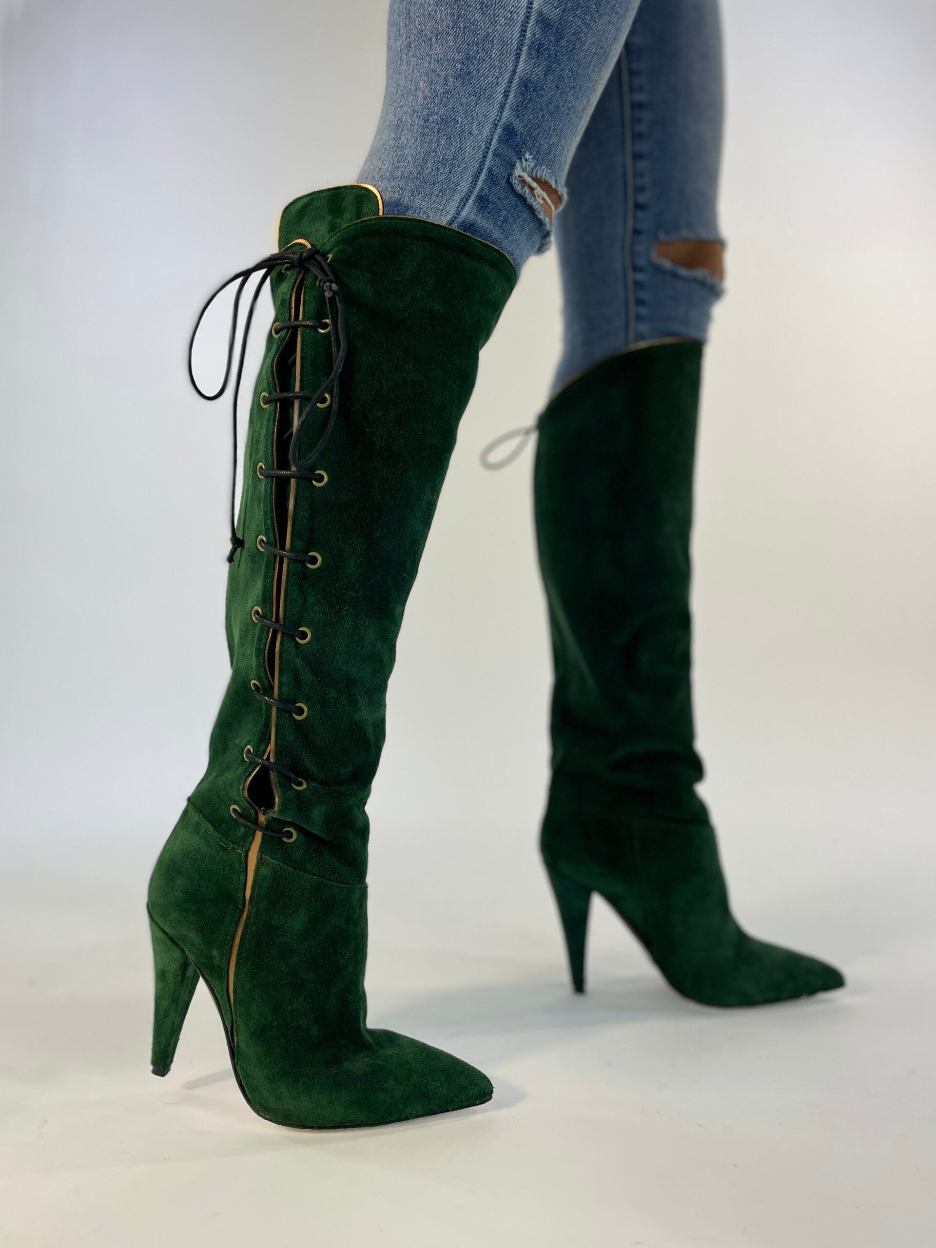 Green suede bolero