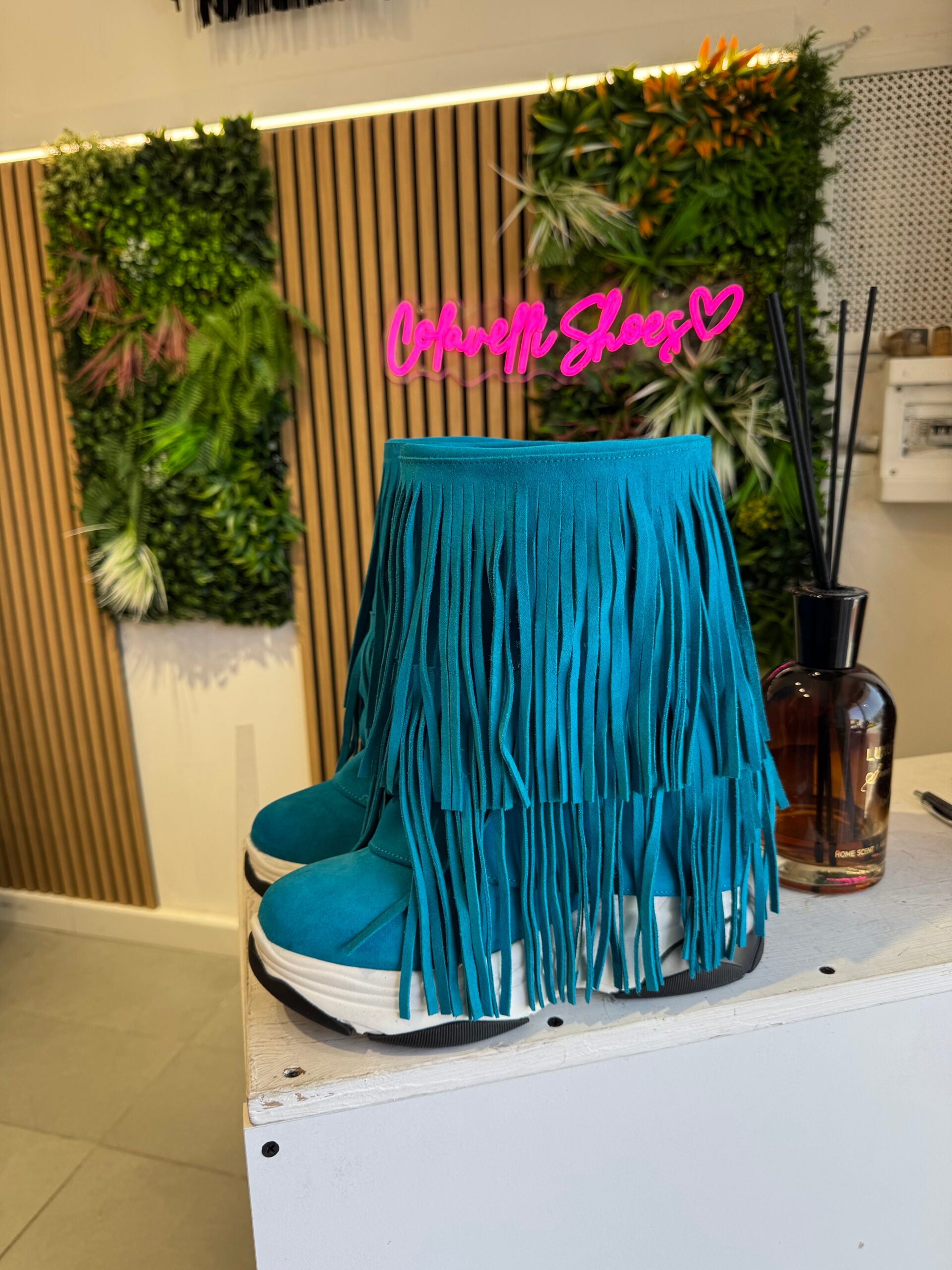 Tiger fringe cam turquoise