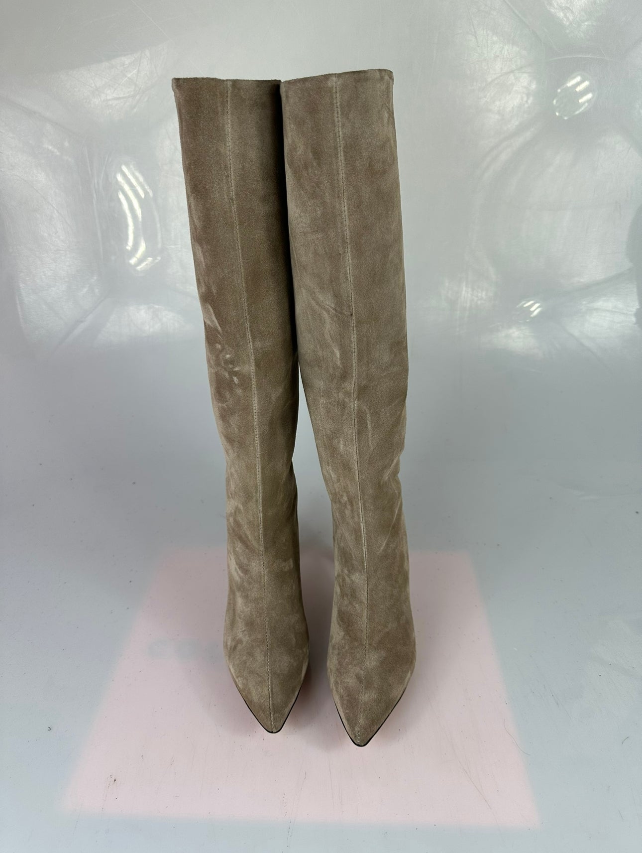 Beige suede lurex