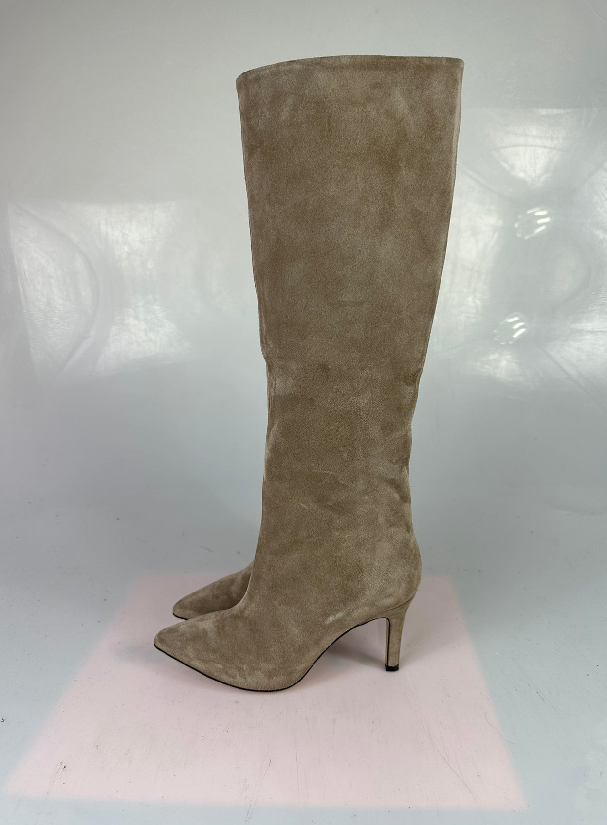 Beige suede lurex