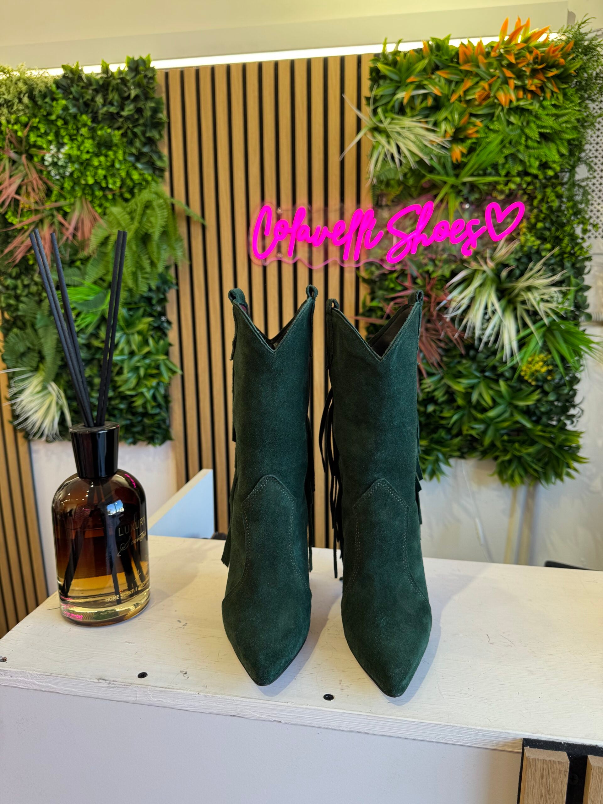 Ibiza green suede