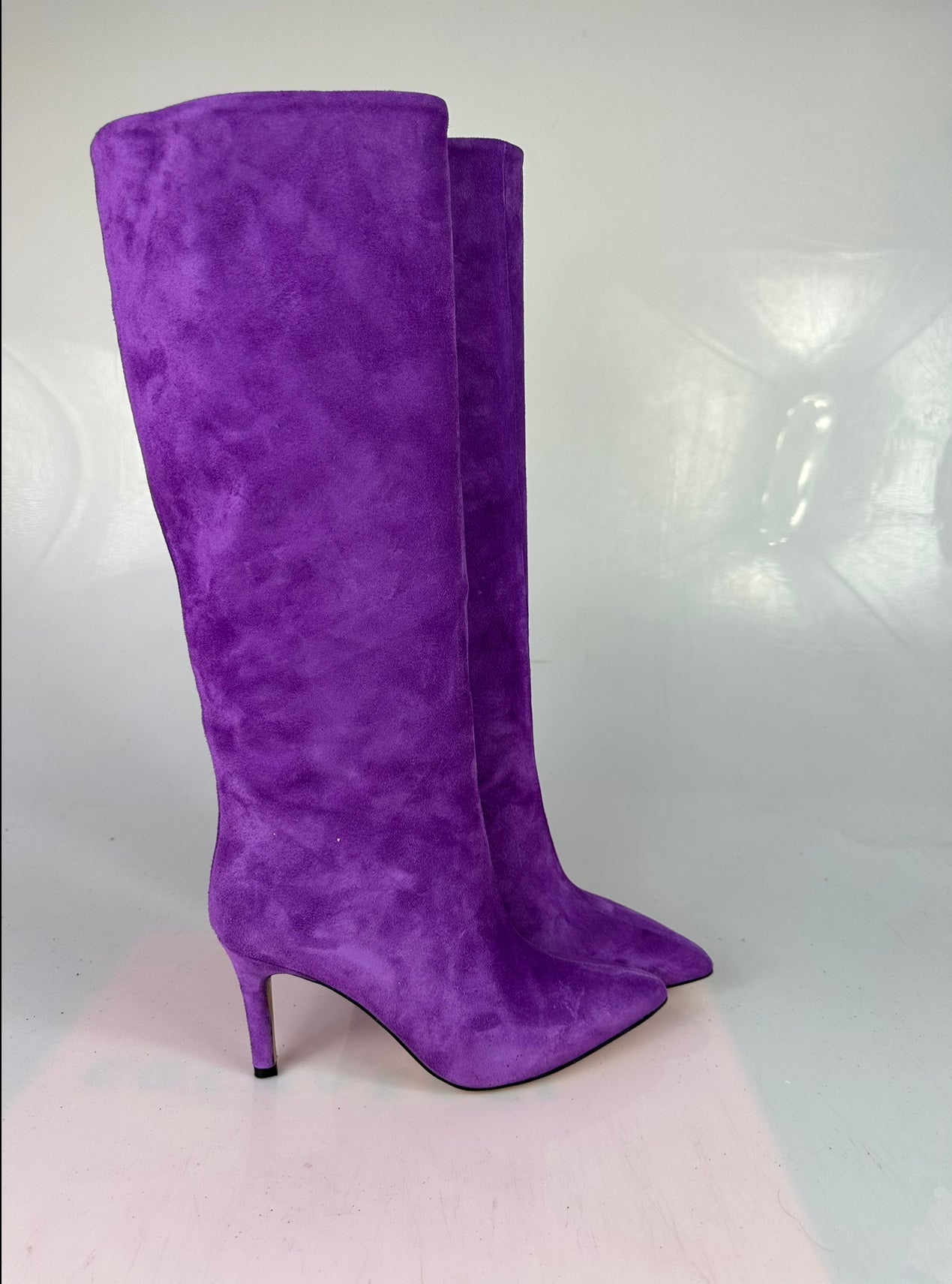 Purple suede lurex