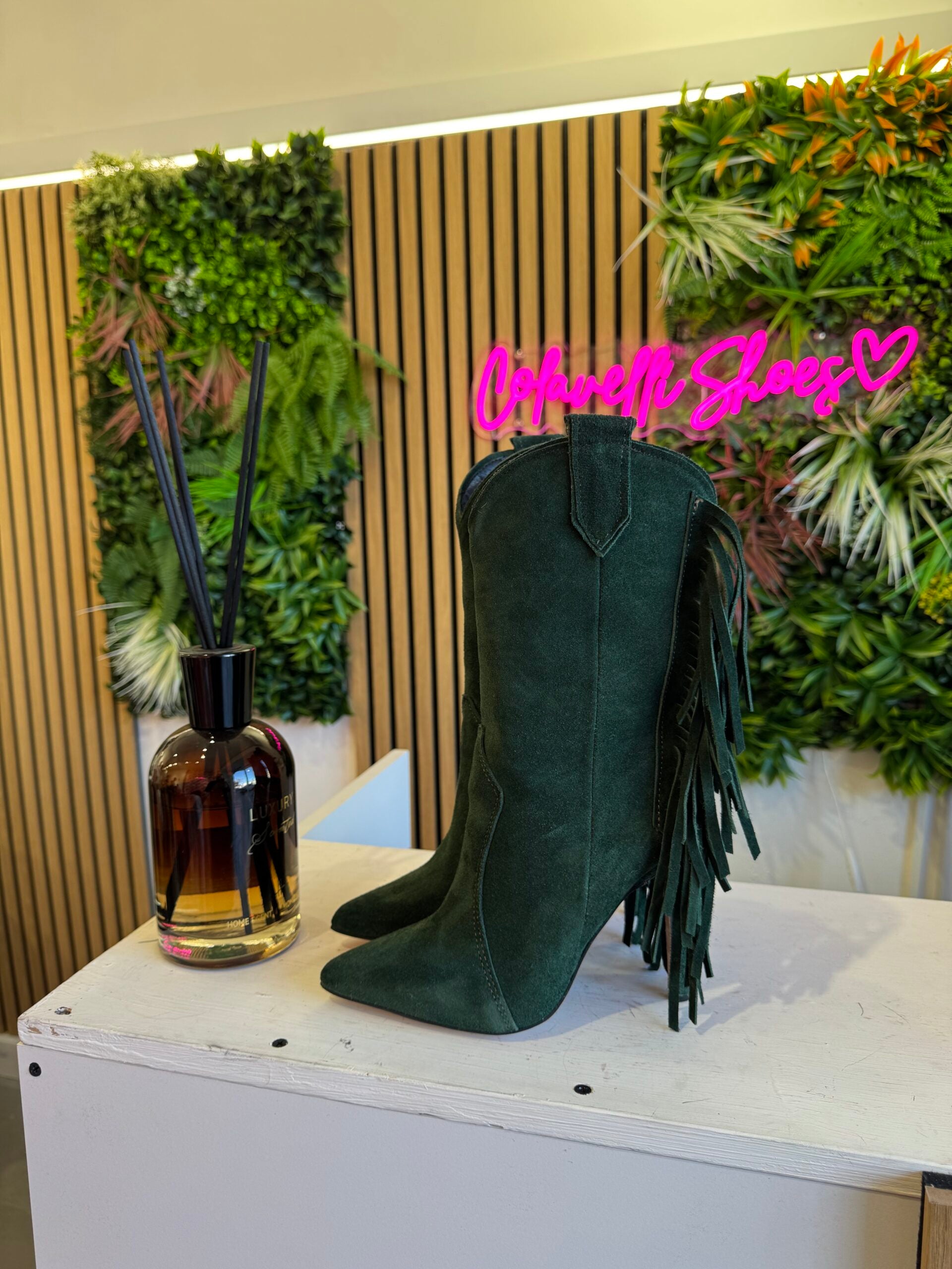 Ibiza green suede