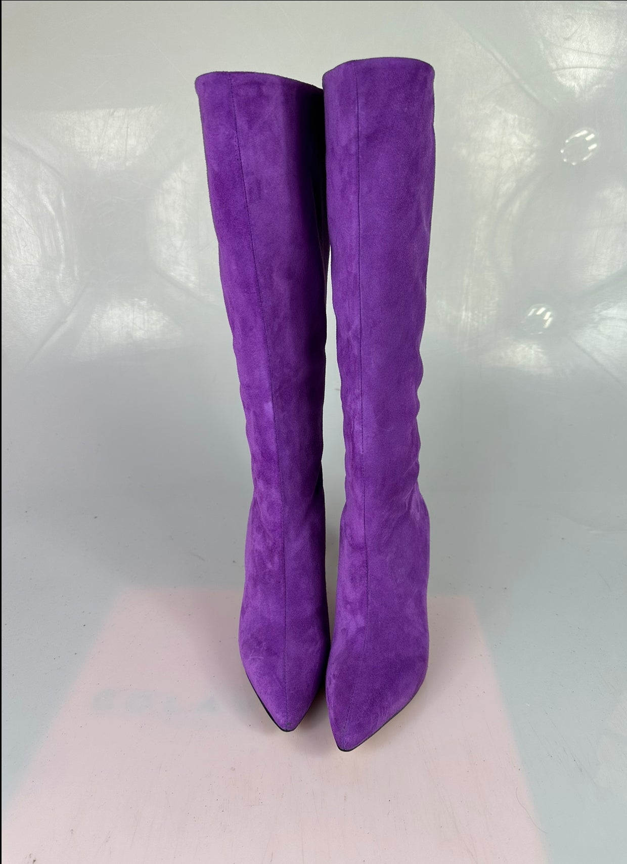 Purple suede lurex