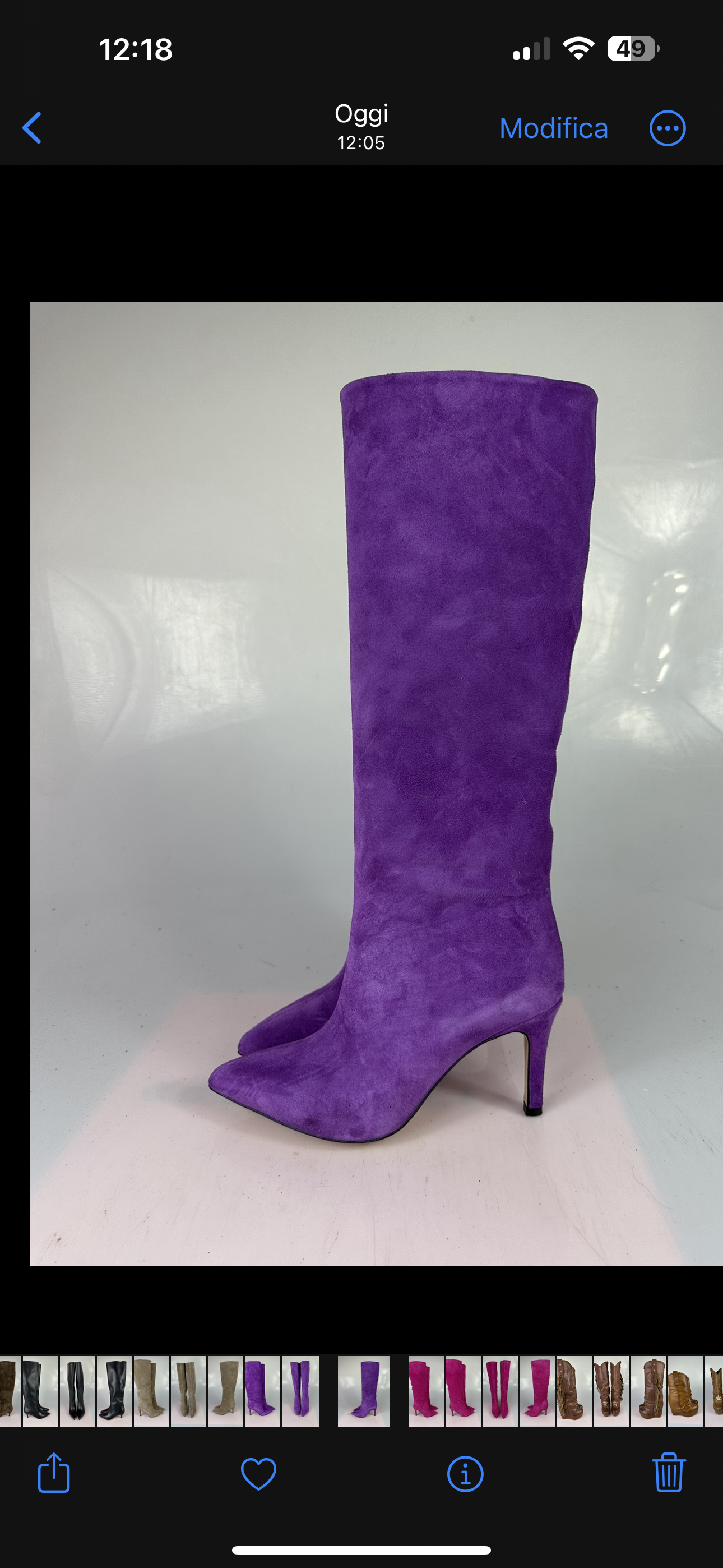 Purple suede lurex