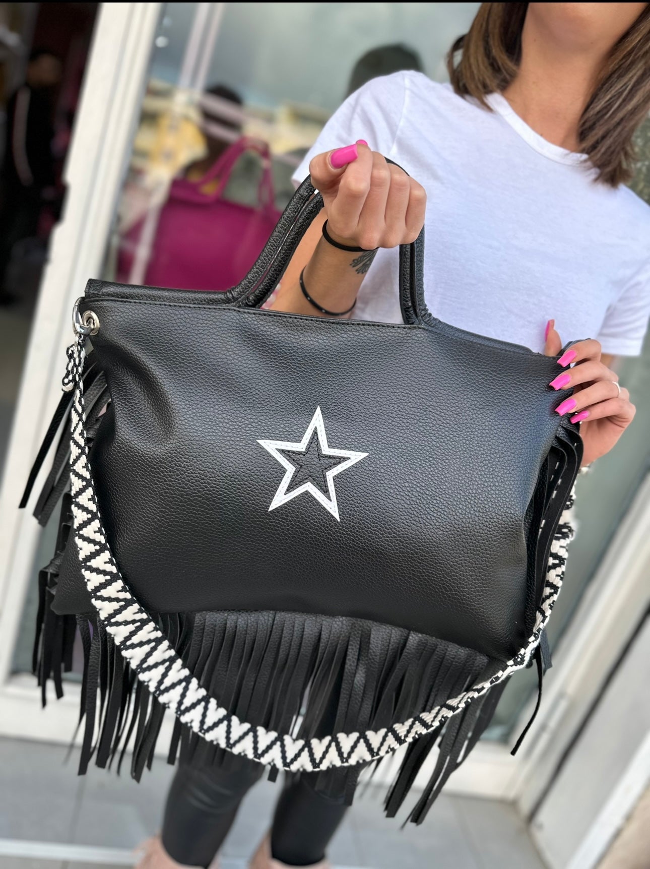 Jumbo Star bag pelle nero