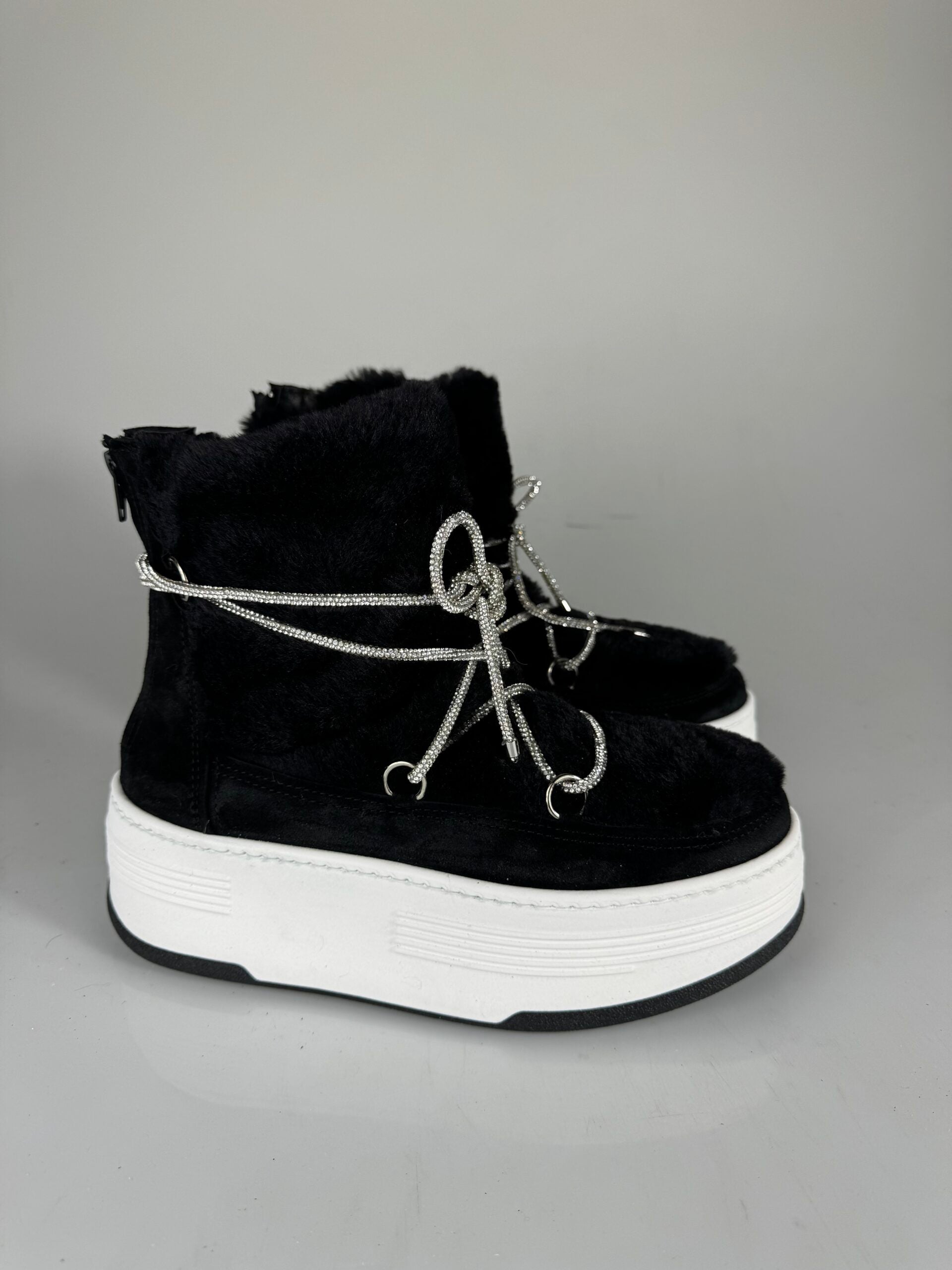 Wolf7 cam black fur black rhinestone