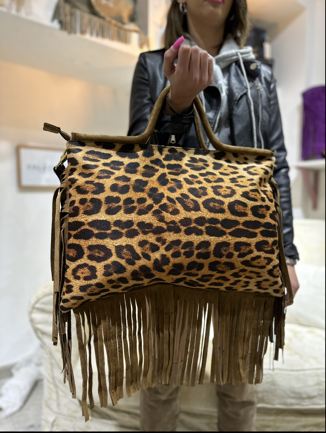 Jumbo feline bag maculato/nero 2