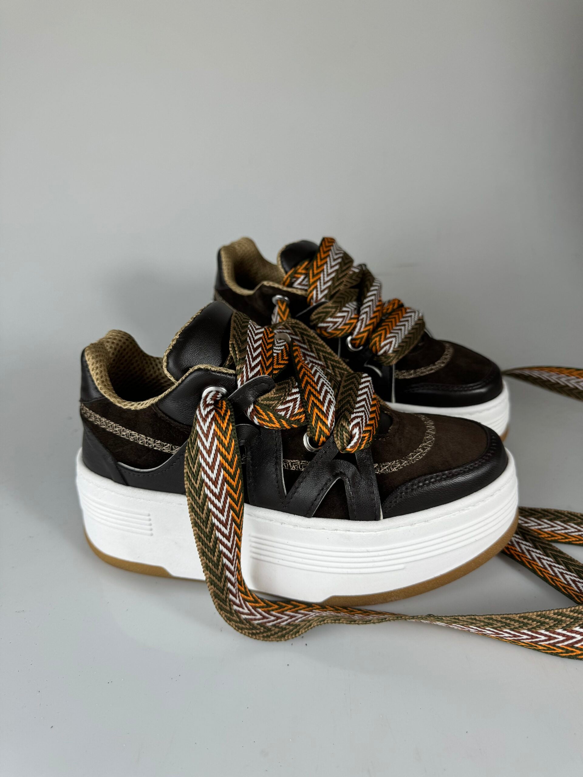 Wolf5 leather/cam chocolate lace orange/green