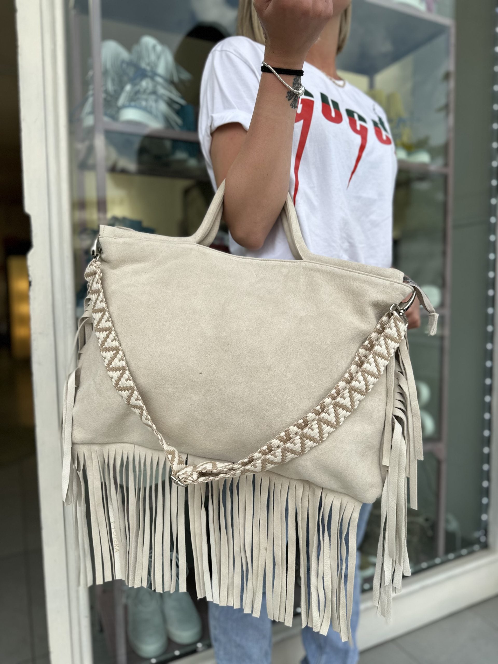 Jumbo bag camoscio beige2023
